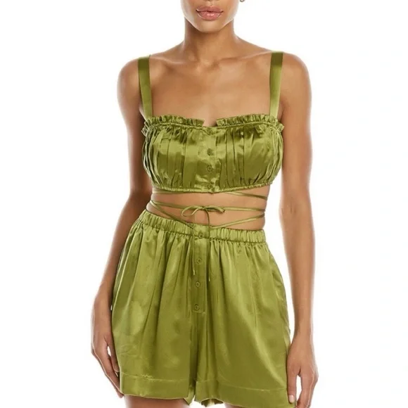 Nicholas Tracy silk crop top and shorts set - Picture 2 of 16